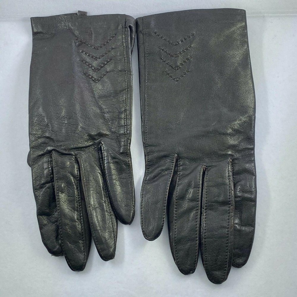 Vintage Leather Driving Gloves Womens L Black Japan Lee Begman cosplay